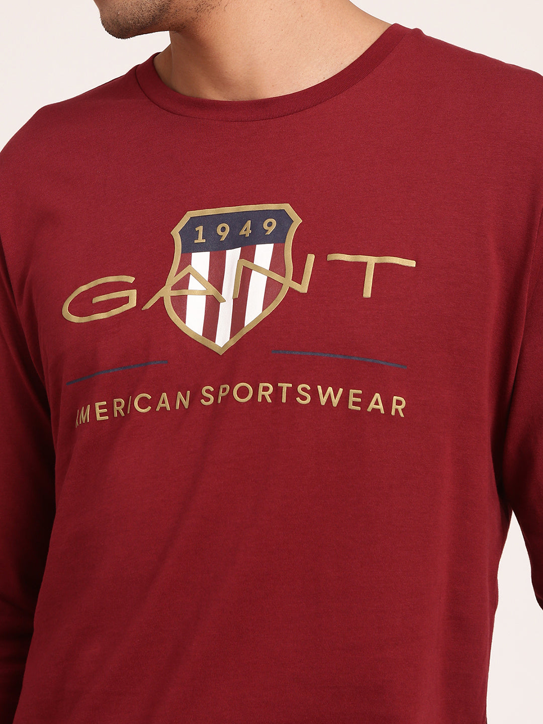 Gant Maroon Logo Regular Fit T-Shirt