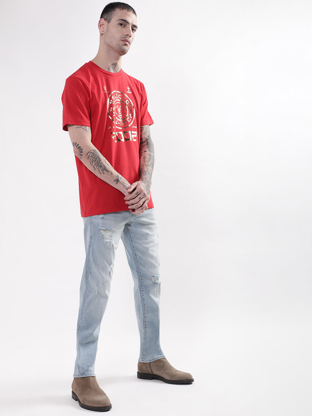 True Religion Red Graphic Logo Regular Fit T-Shirt