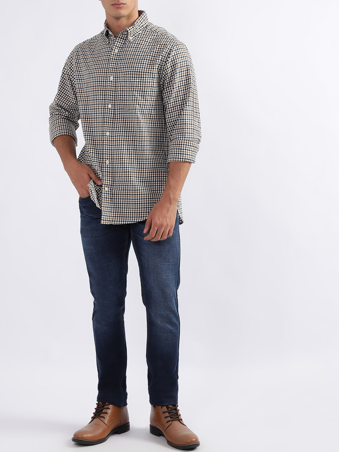 Gant Eggshell Checked Regular Fit Shirt