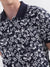 Gant Blue Floral Print Regular Fit Pique Polo T-Shirt