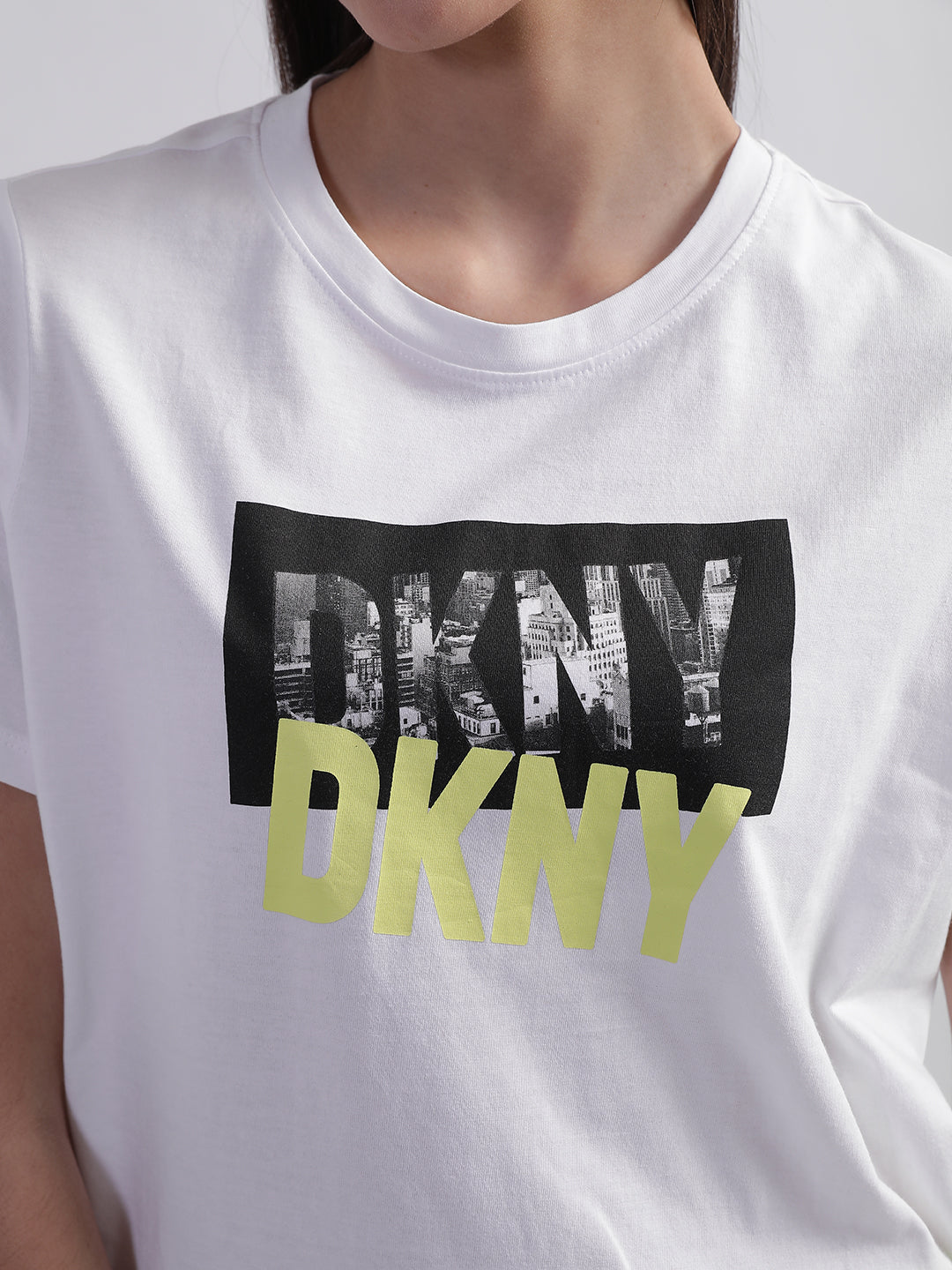 Dkny White Logo Regular Fit T-Shirt