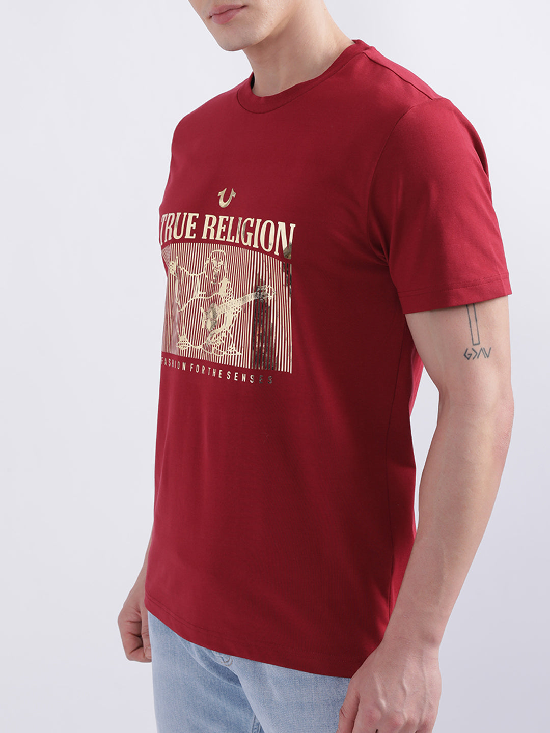 True Religion Red Logo Regular Fit T-Shirt