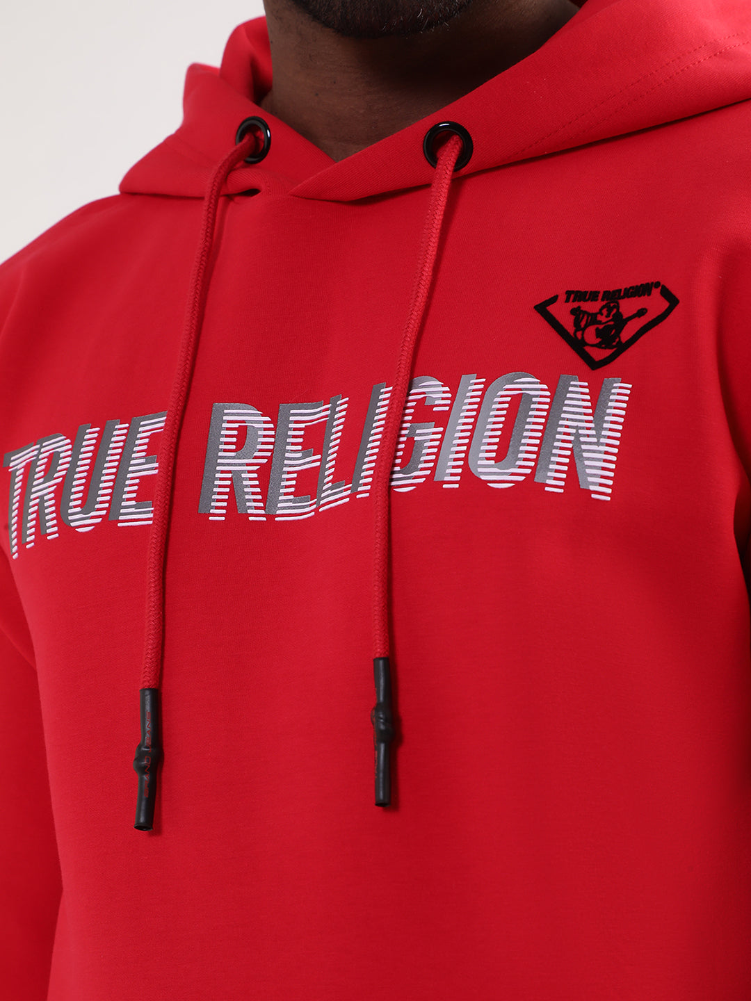 True Religion Men Red Solid Round Neck Sweatshirt