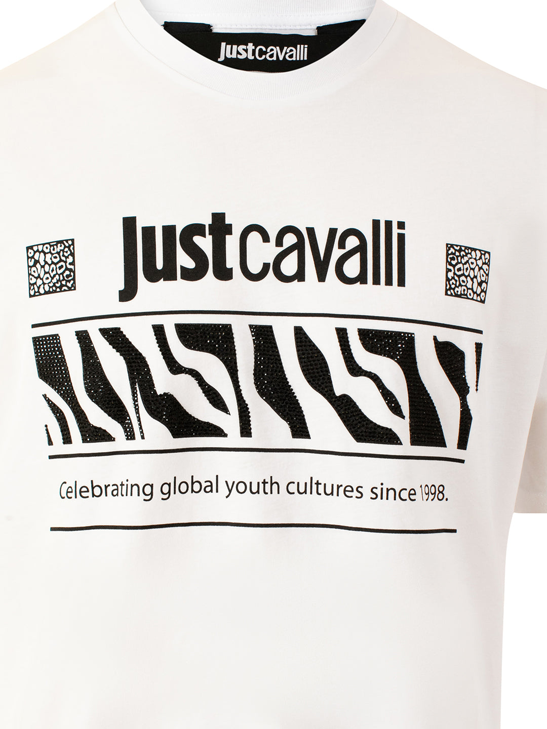 Just Cavalli White Fashion Logo Slim Fit T-Shirt