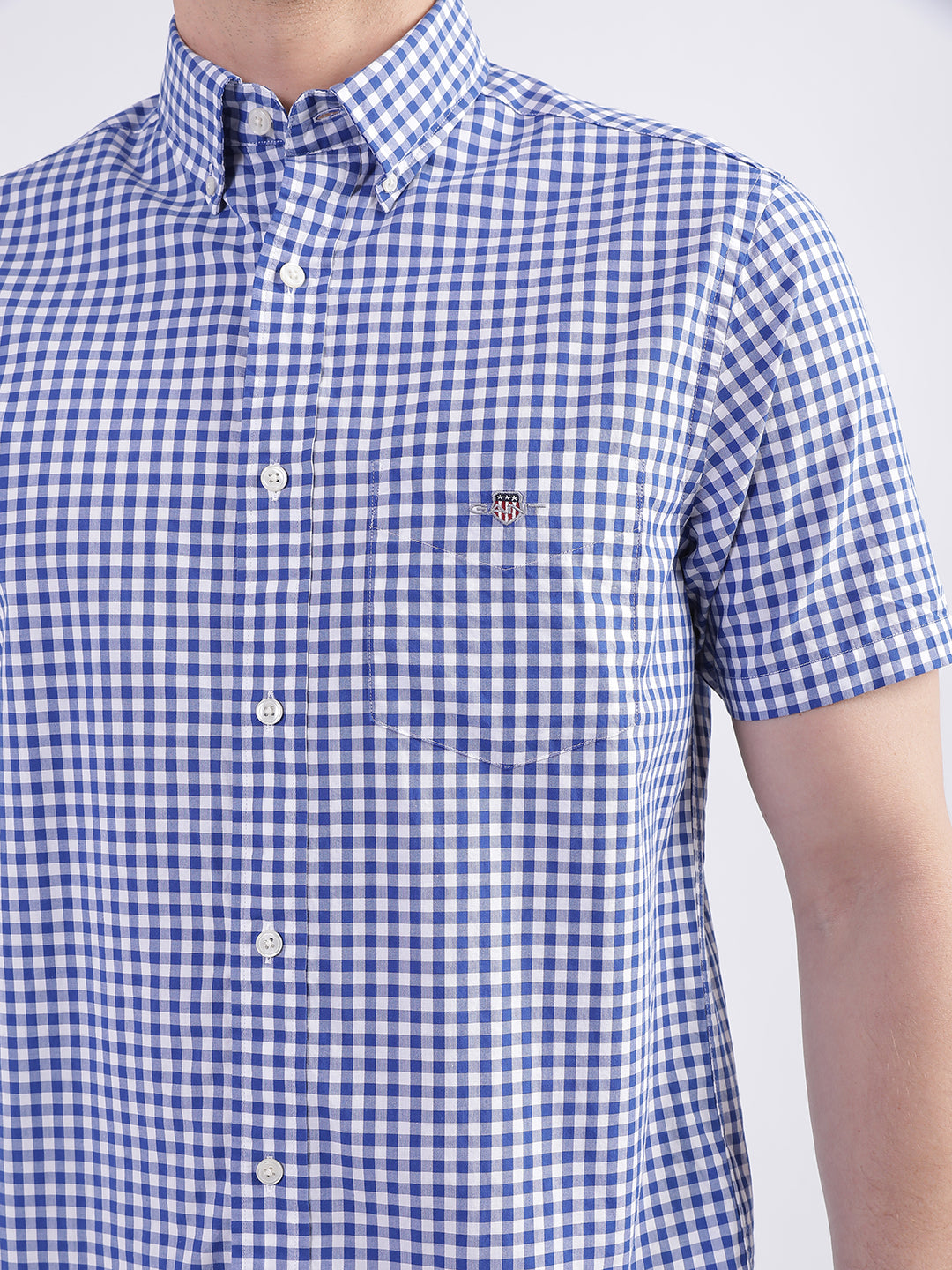 Gant Blue Fashion Checked Regular Fit Shirt