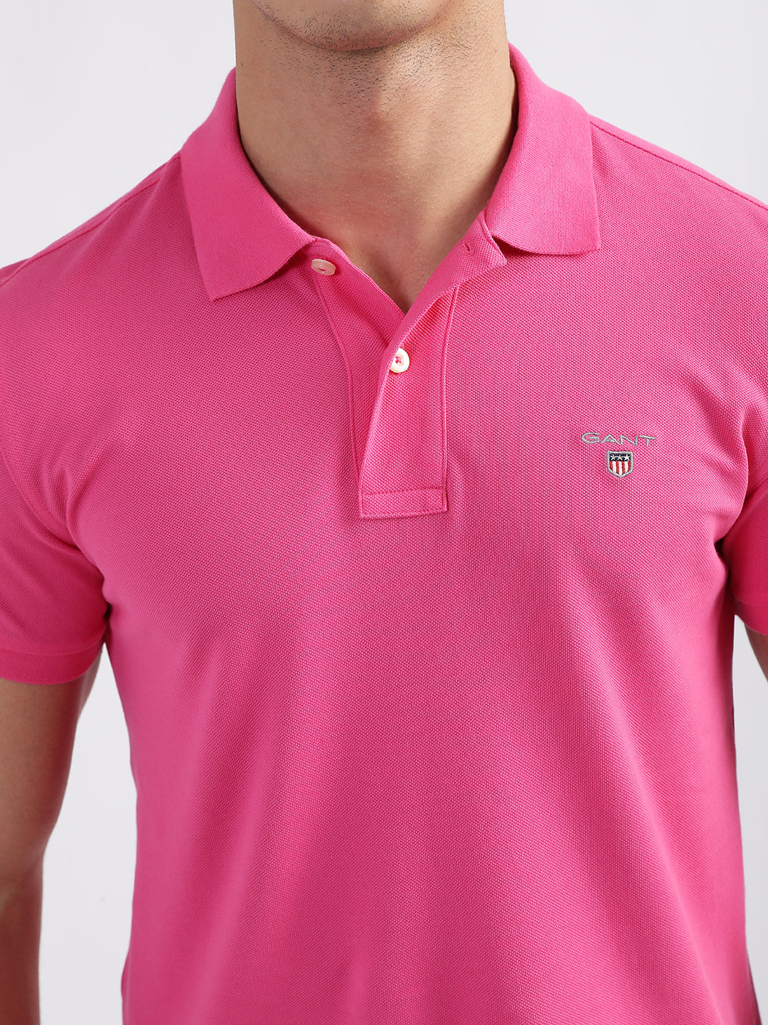 Gant Pink Original Slim Fit Pique Polo T-Shirt