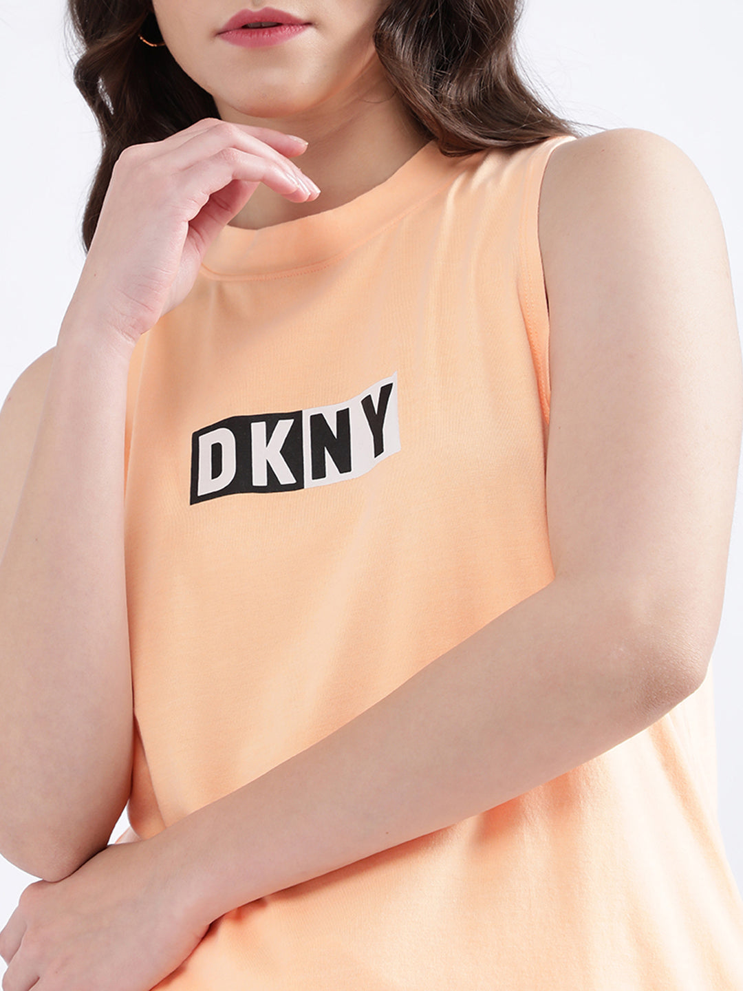 Dkny Peach Fashion Logo Regular Fit Top