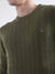 Gant Men Green Solid Round Neck Sweater