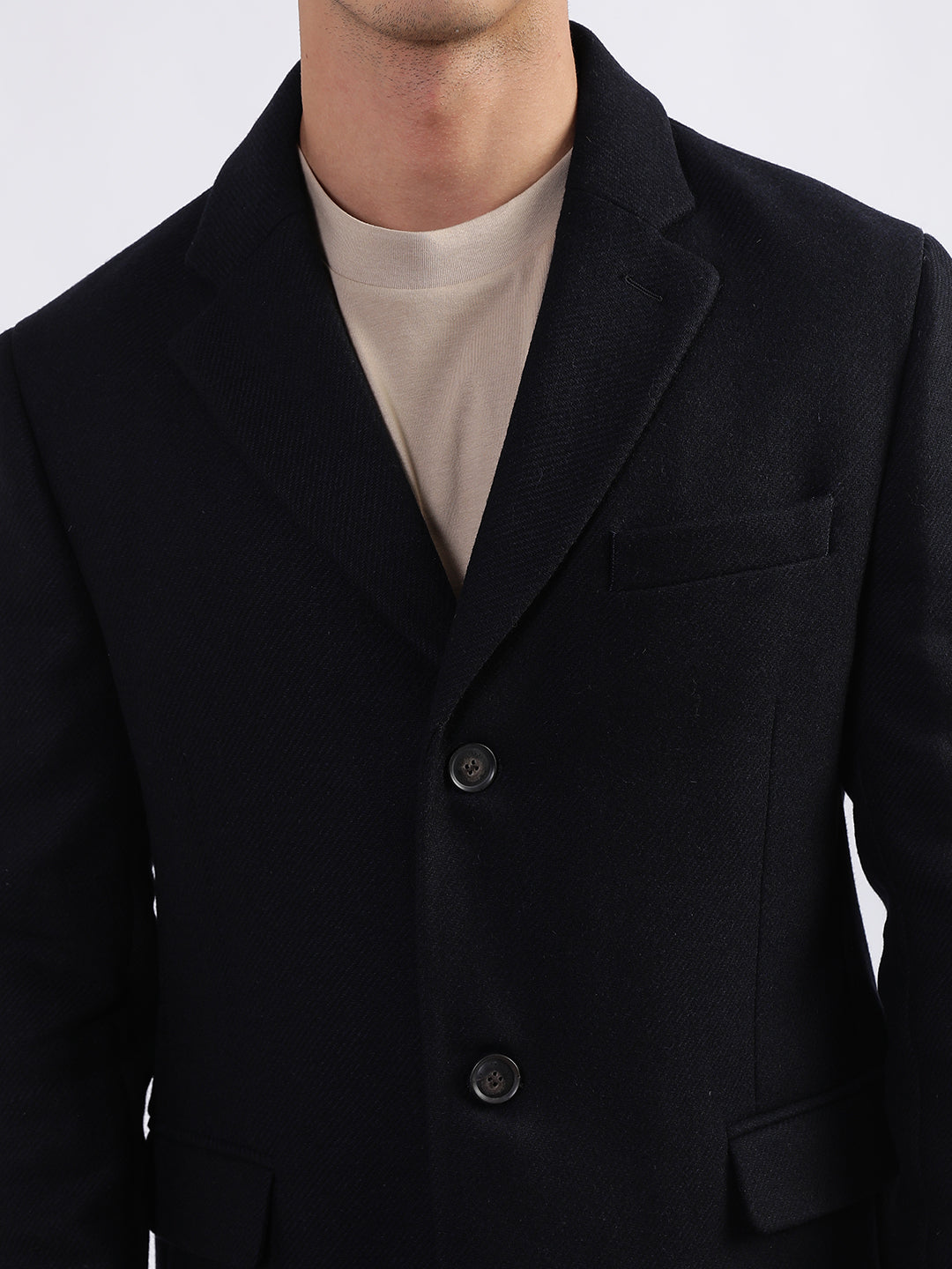 Gant Men Blue Solid Collar Jacket