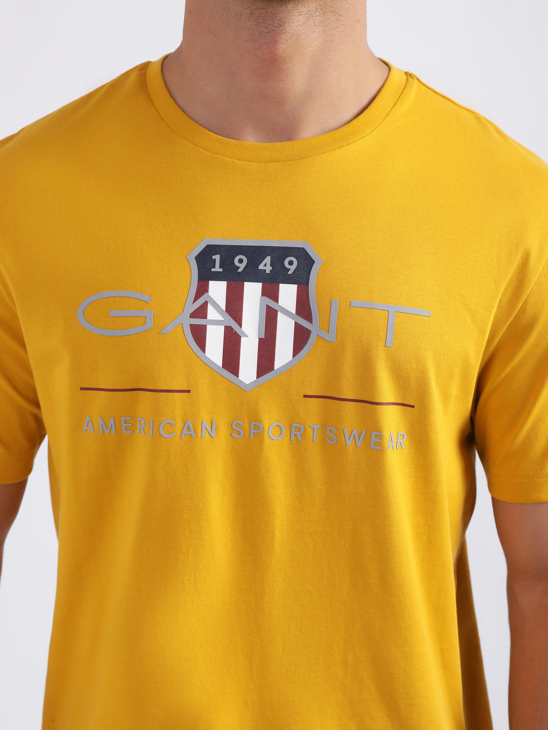 Gant Yellow Logo Regular Fit T-Shirt