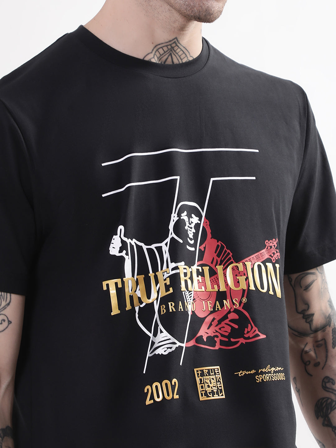 True Religion Black Graphic Logo Regular Fit T-Shirt