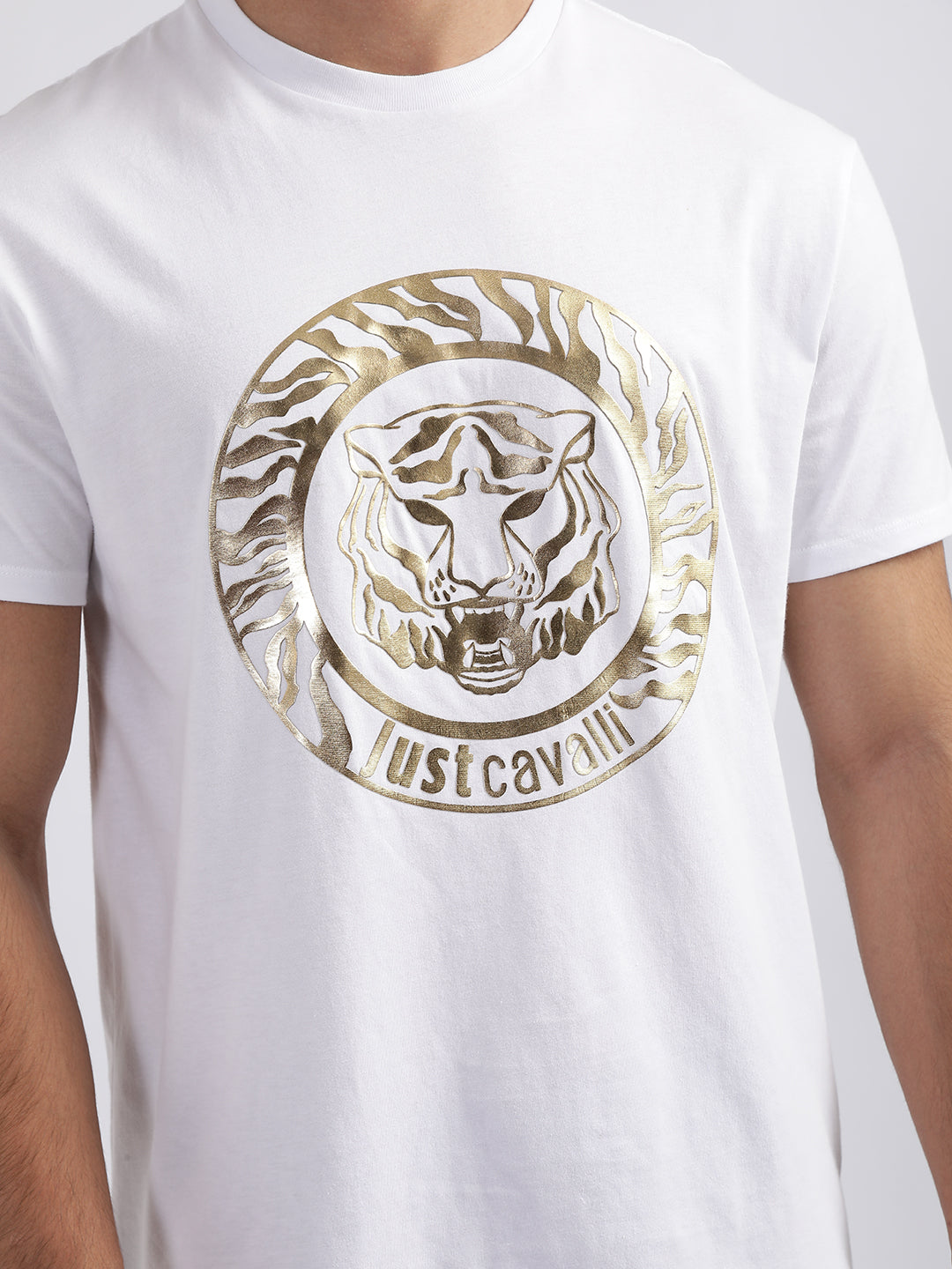 Just Cavalli White Fashion Logo Slim Fit T-Shirt