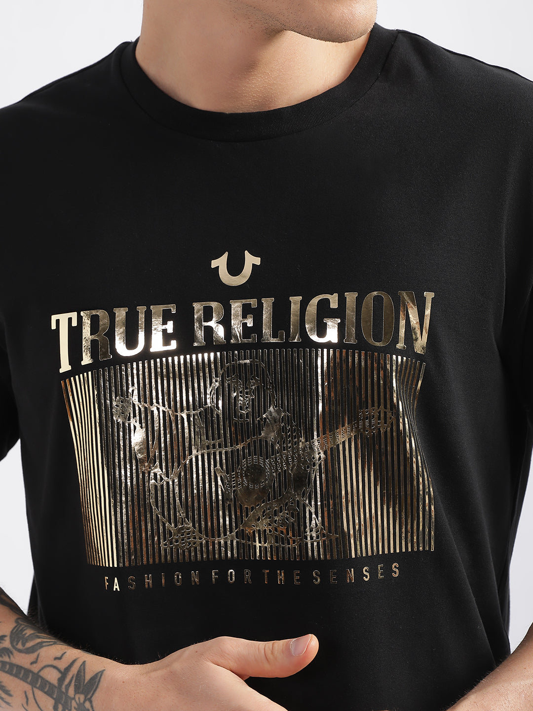 True Religion Jet Black Fashion Logo Regular Fit T-Shirt