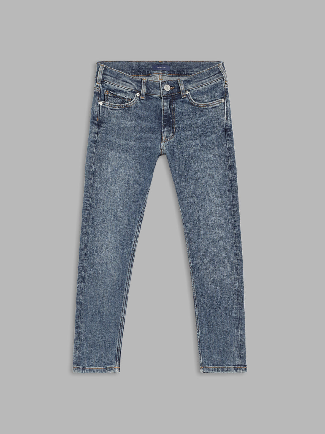 Gant Boys Blue Slim Fit Low Distress Light Fade Jeans