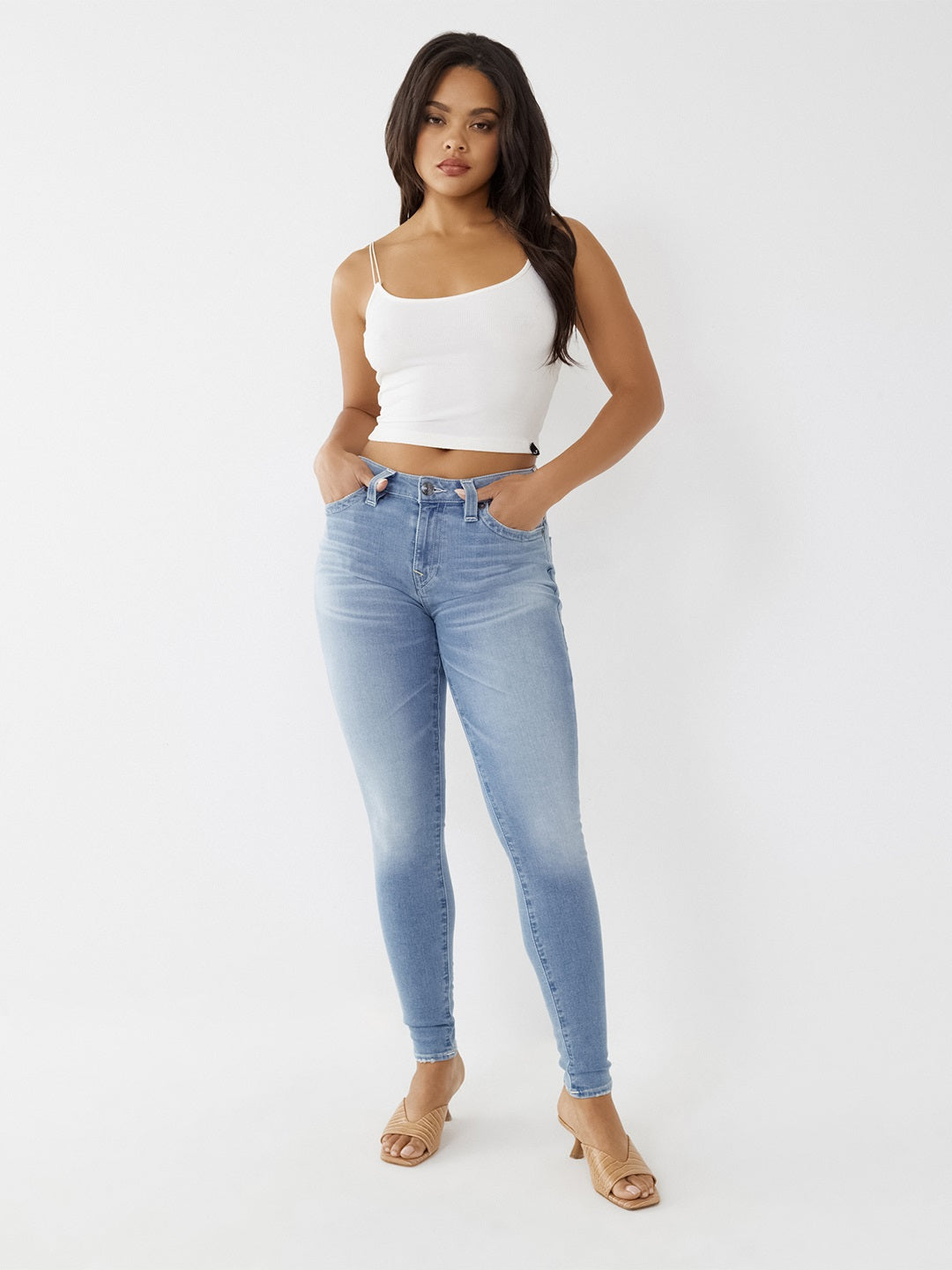 True Religion Women Blue Washed Skinny Fit Jeans