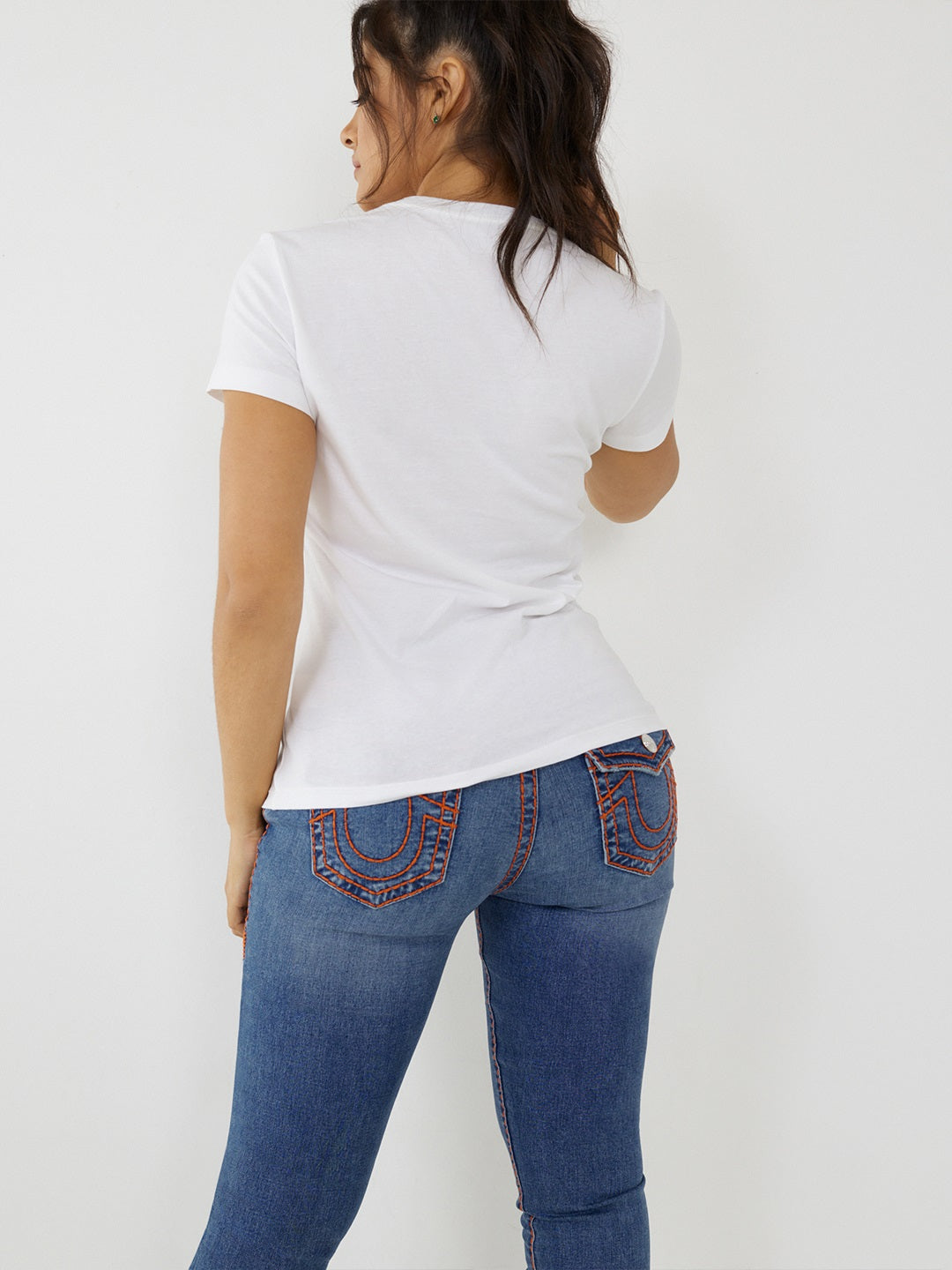 True Religion White Logo Regular Fit T-Shirt