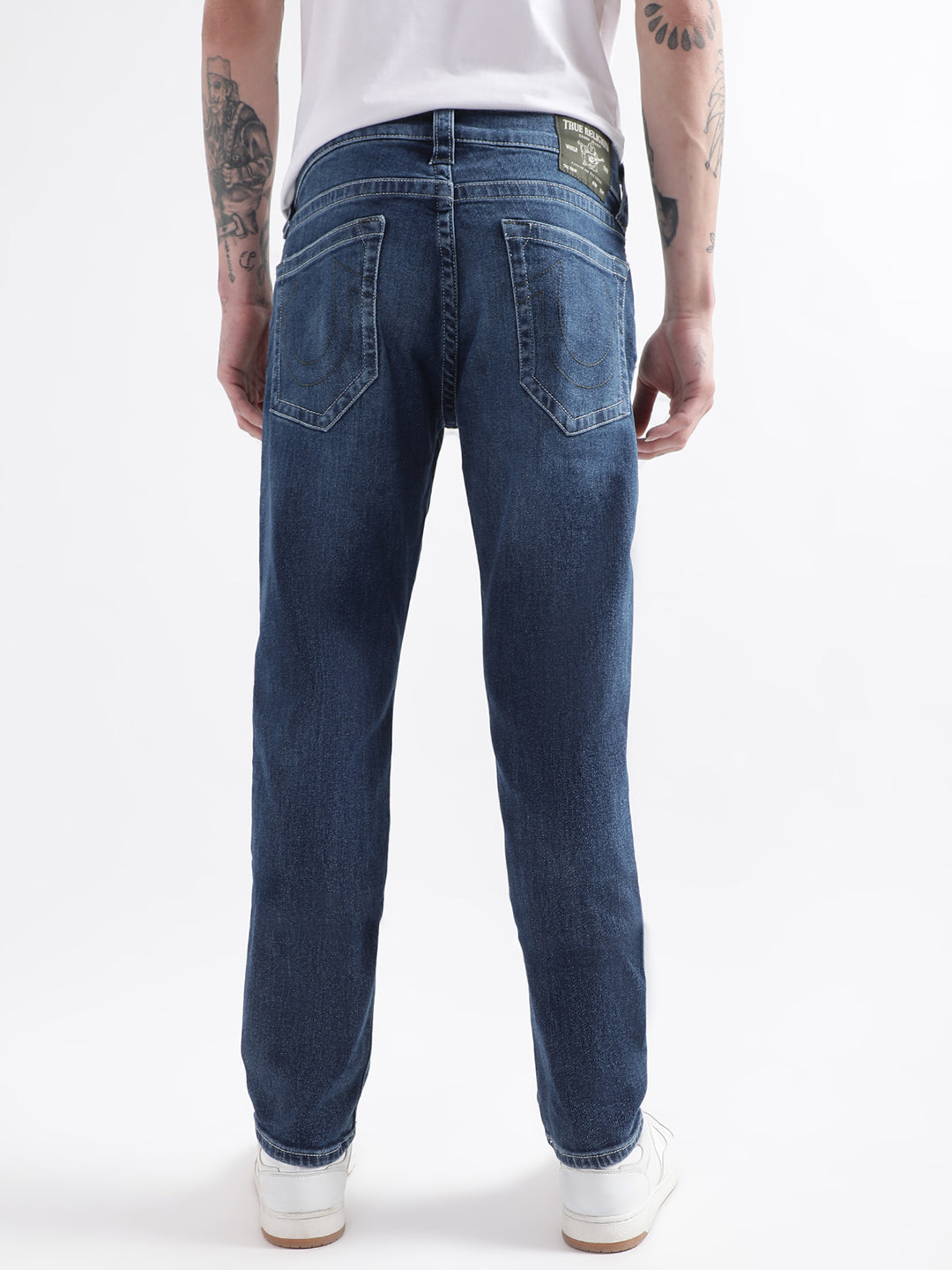 True Religion Men Blue Solid Slim Fit Jeans