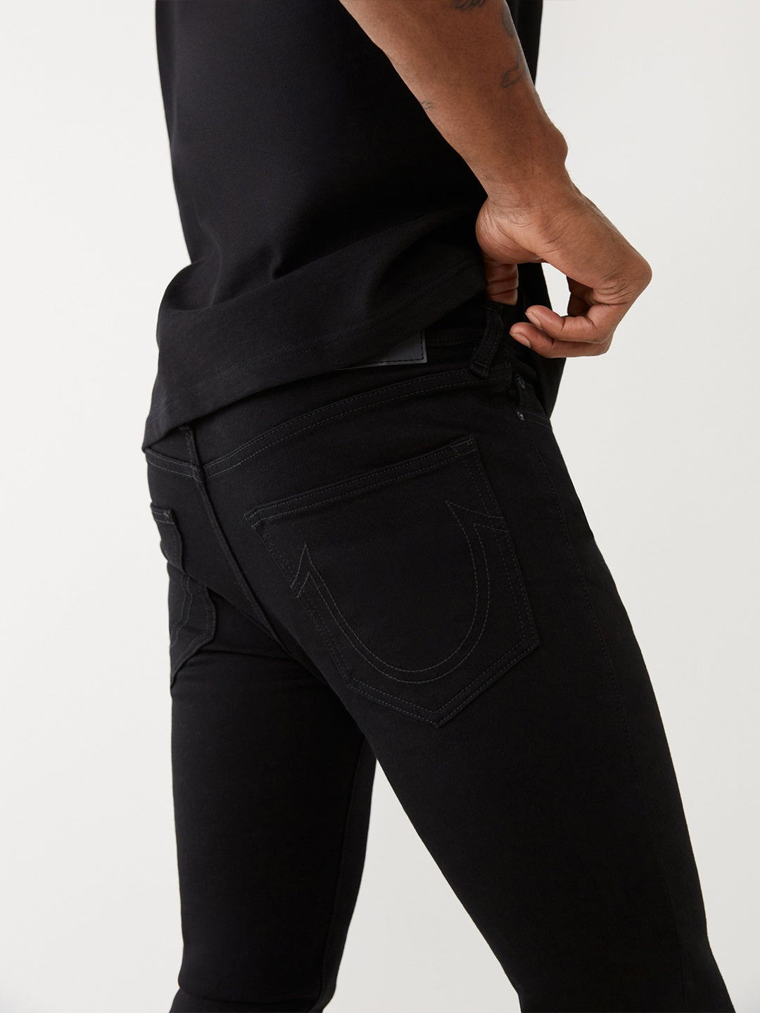 True Religion Men Black Solid Super Skinny Jeans