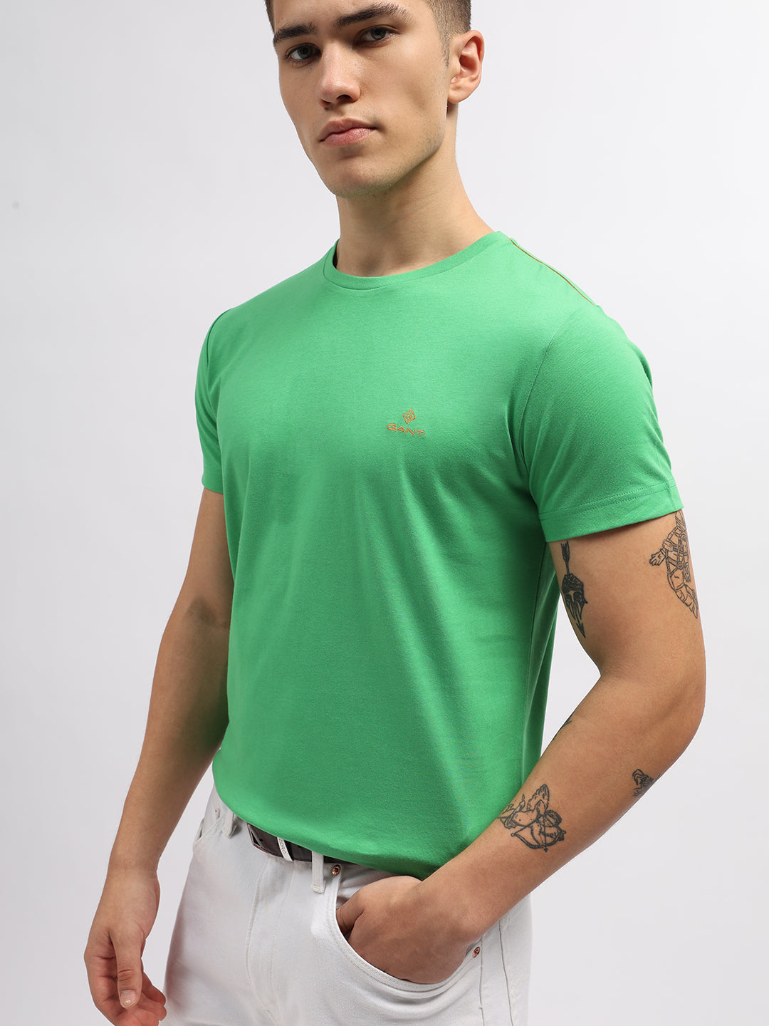 Gant Green Contrast Logo Regular Fit T-Shirt