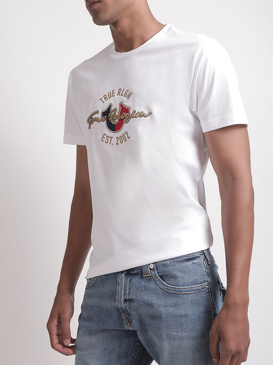 True Religion White Logo Regular Fit T-Shirt