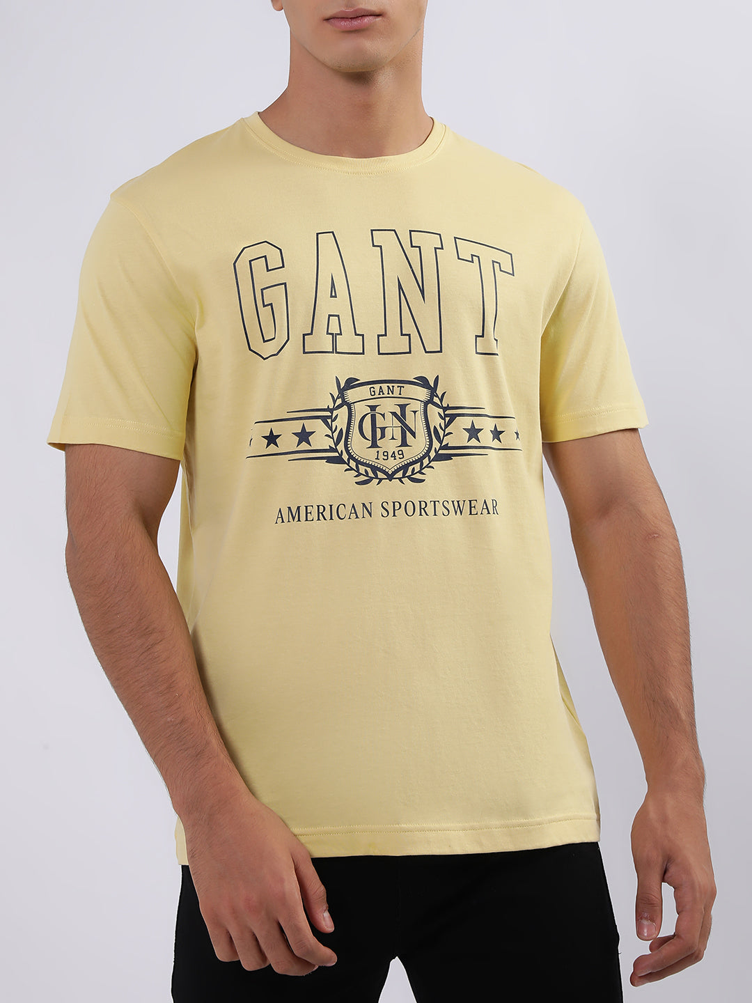 Gant Yellow Logo Regular Fit T-Shirt