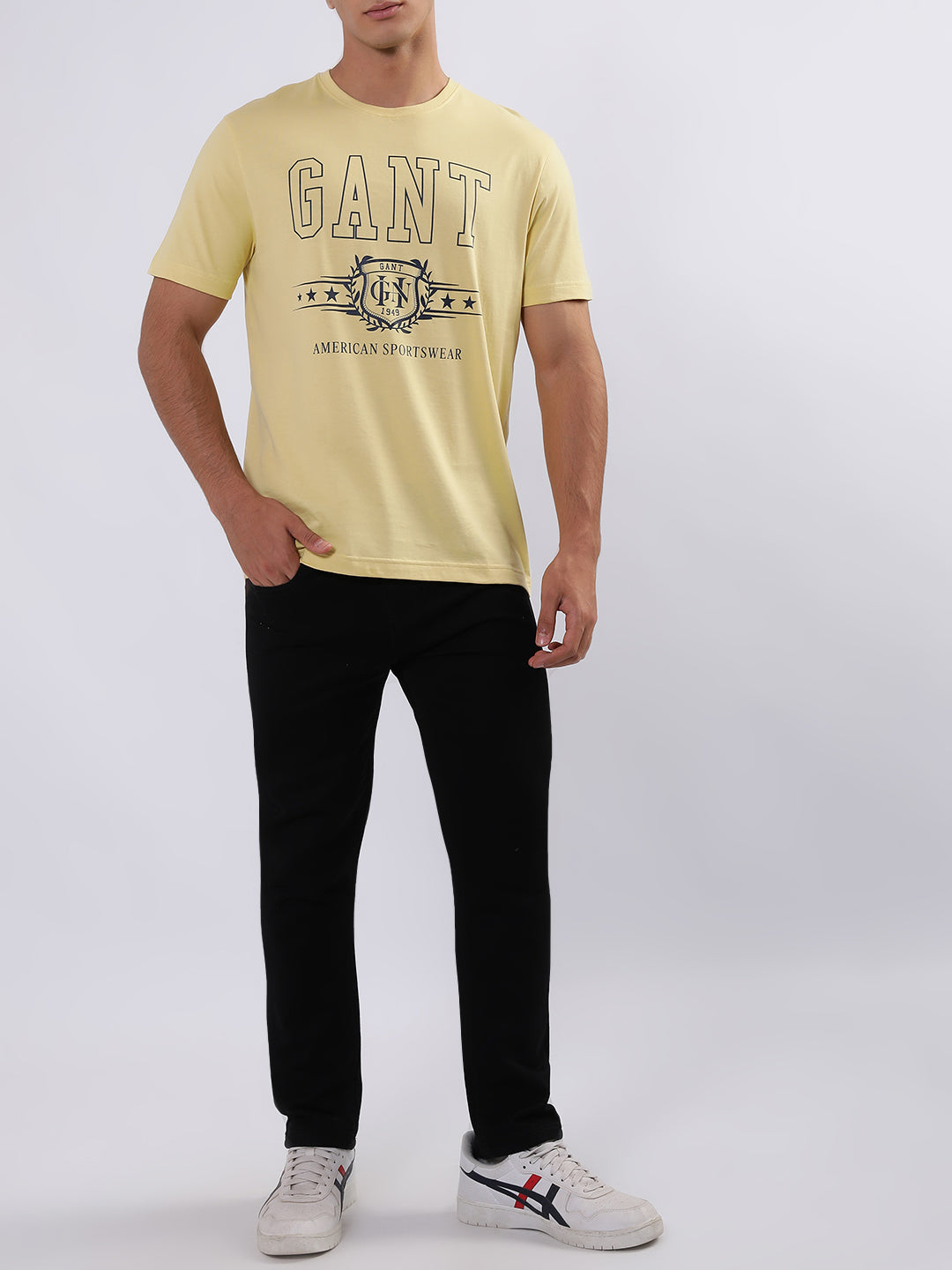 Gant Yellow Logo Regular Fit T-Shirt