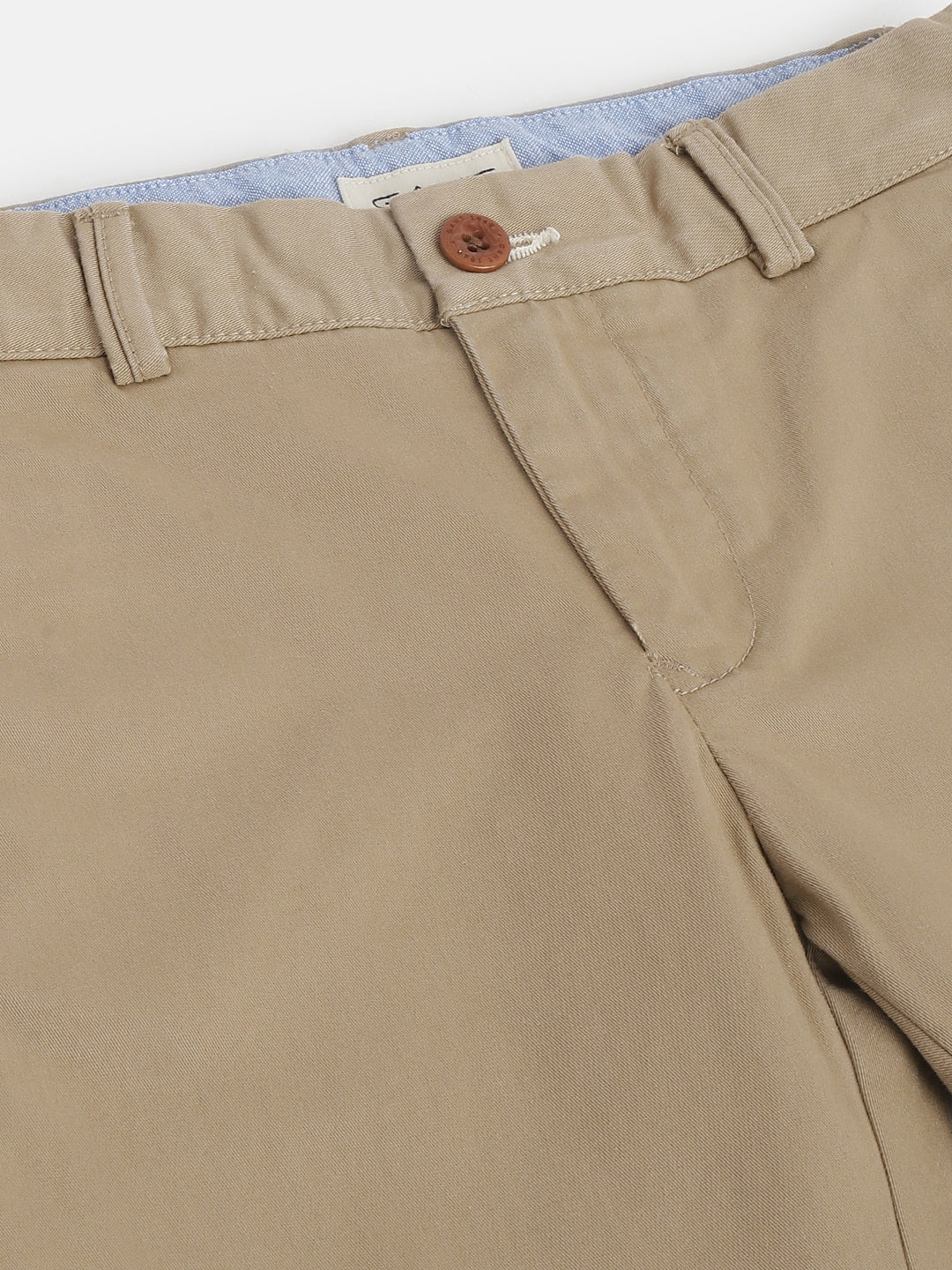 Gant Boys Beige Solid Regular Fit Trouser