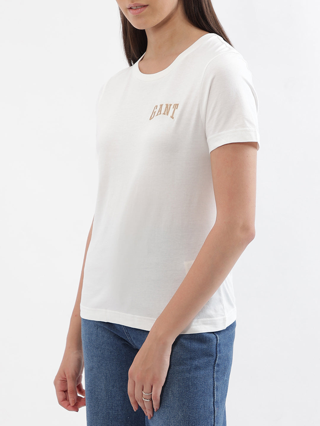 Gant Off White Logo Regular Fit T-Shirt