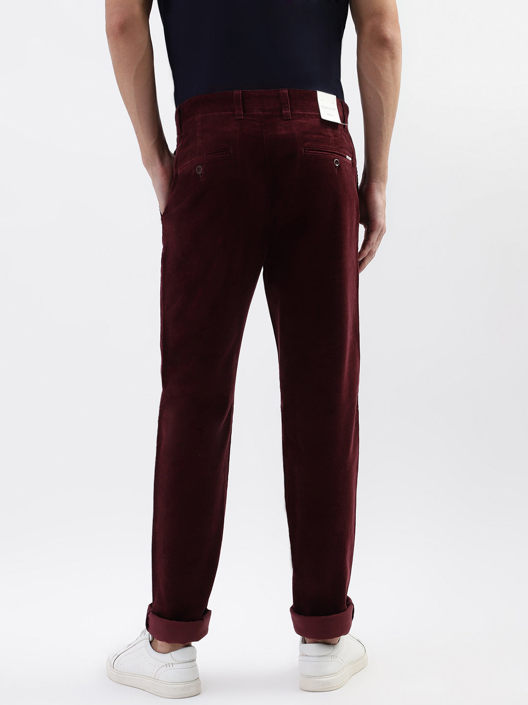 Gant Men Red Solid Regular Fit Trouser