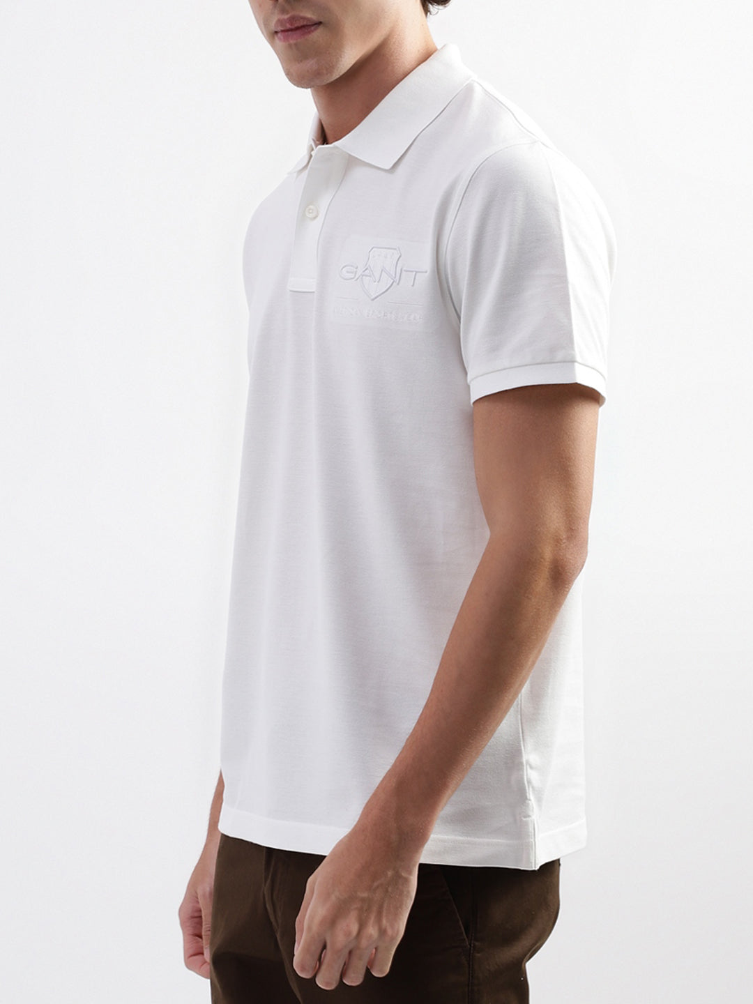 Gant White Logo Regular Fit Polo T-Shirt