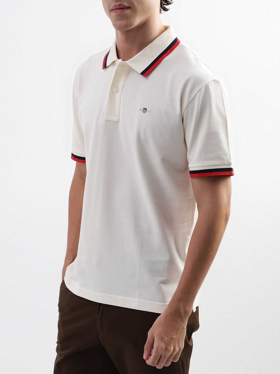 Gant Cream Regular Fit Polo T-Shirt