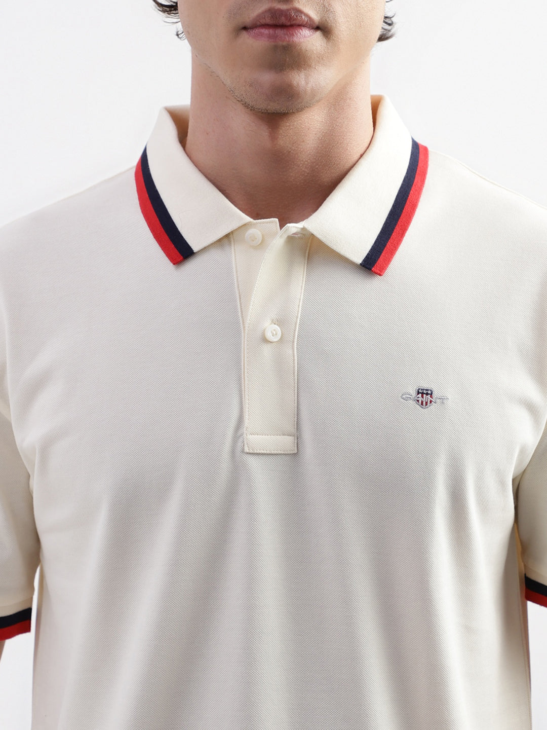 Gant Cream Regular Fit Polo T-Shirt