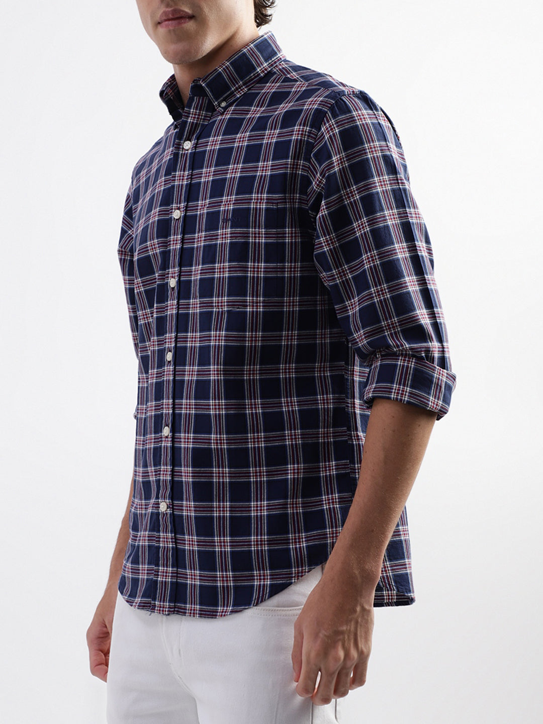 Gant Blue Checked Regular Fit Shirt