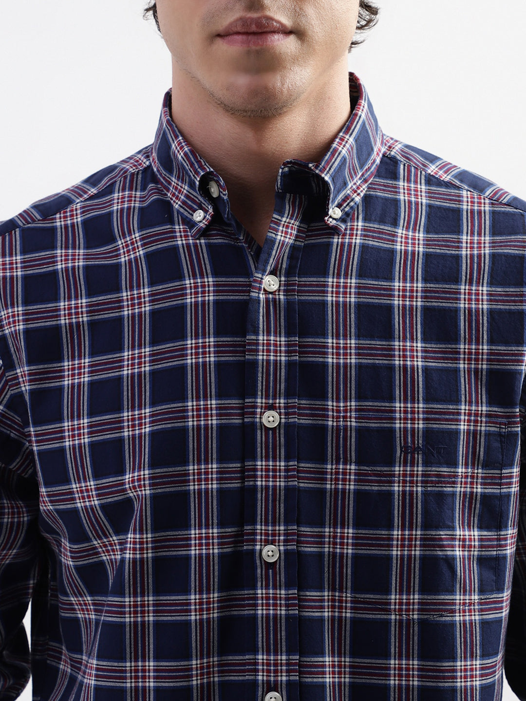 Gant Blue Checked Regular Fit Shirt