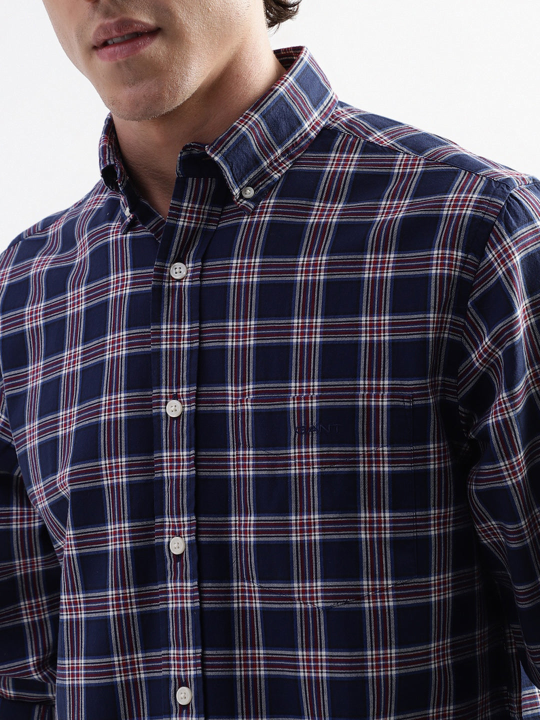 Gant Blue Checked Regular Fit Shirt