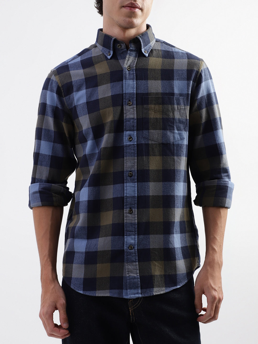 Gant Blue Checked Regular Fit Shirt