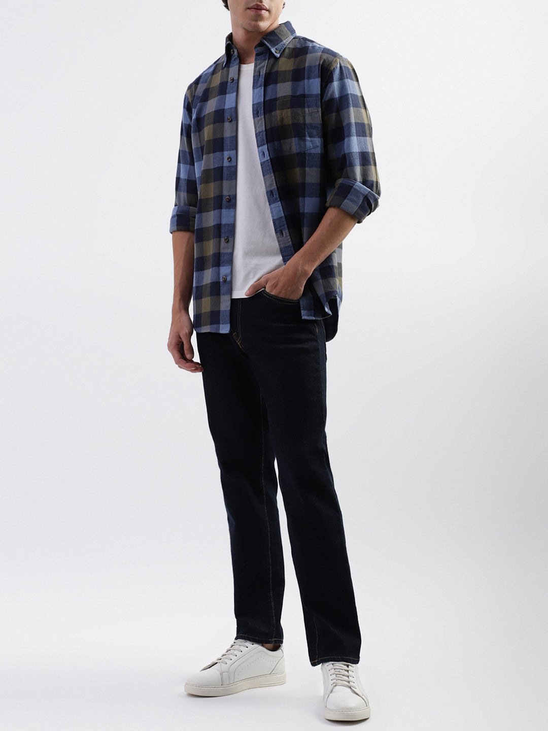 Gant Blue Checked Regular Fit Shirt