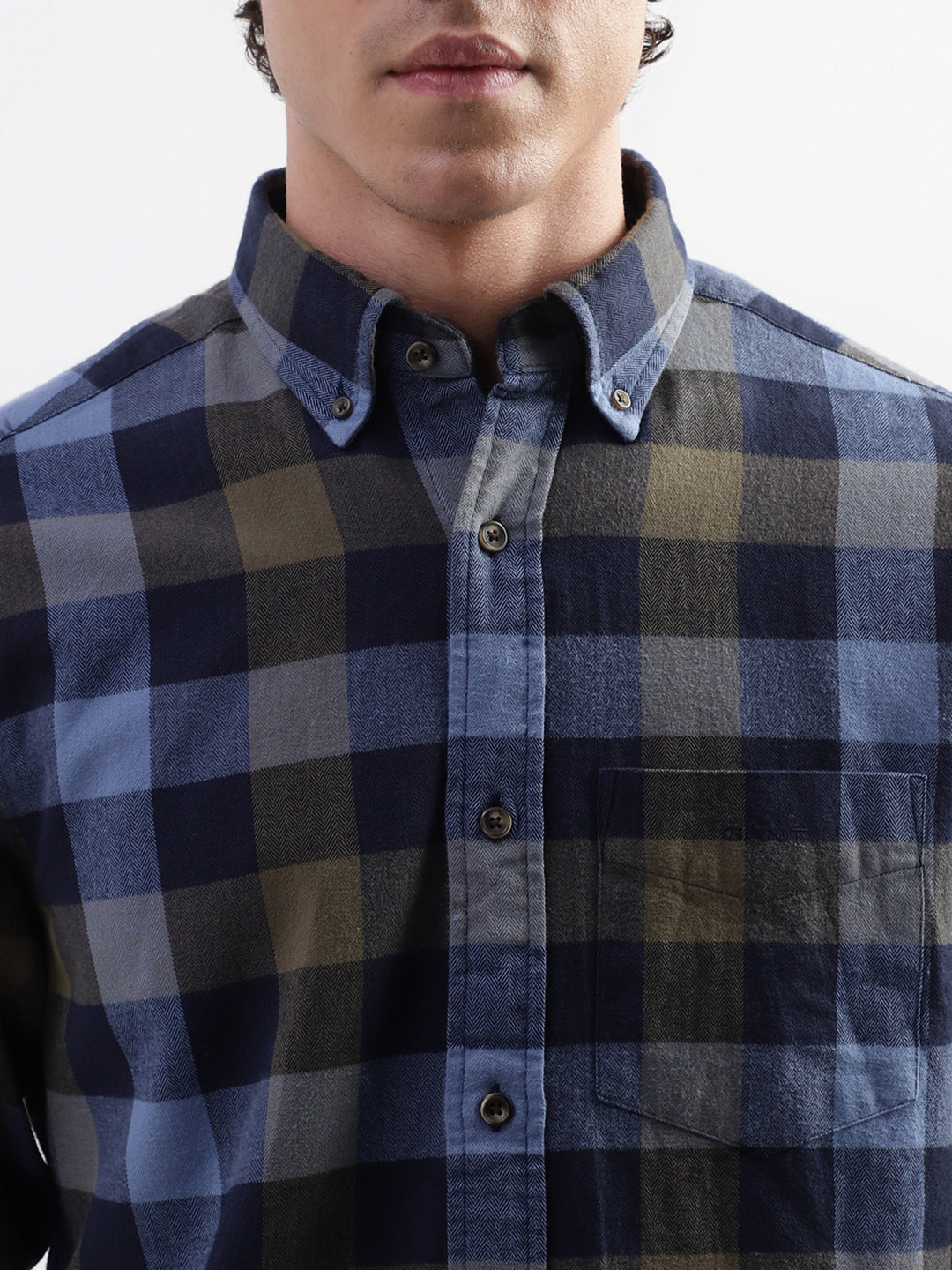 Gant Blue Checked Regular Fit Shirt