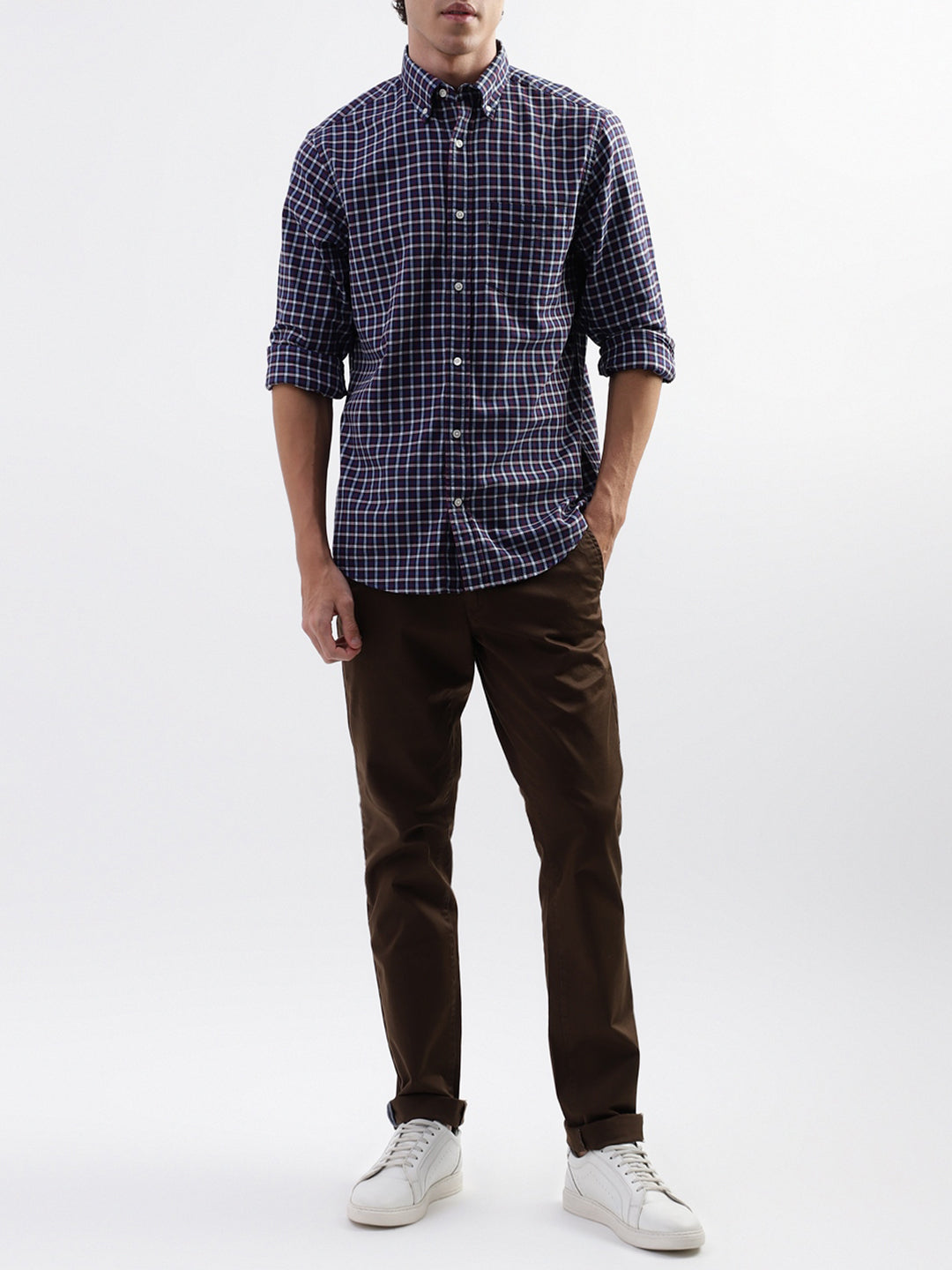 Gant Blue Checked Regular Fit Shirt