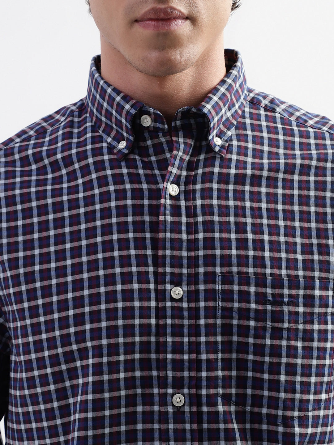 Gant Blue Checked Regular Fit Shirt