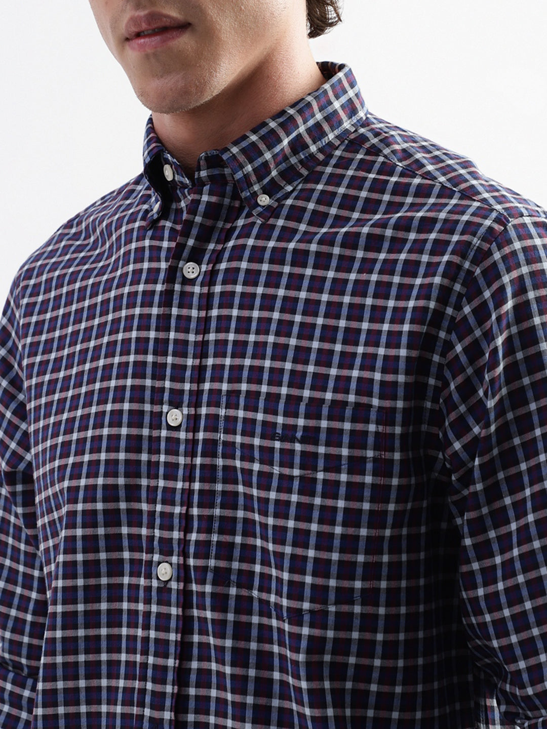 Gant Blue Checked Regular Fit Shirt