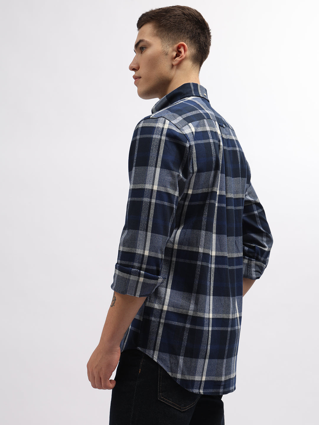 Gant Blue Fashion Checked Regular Fit Shirt