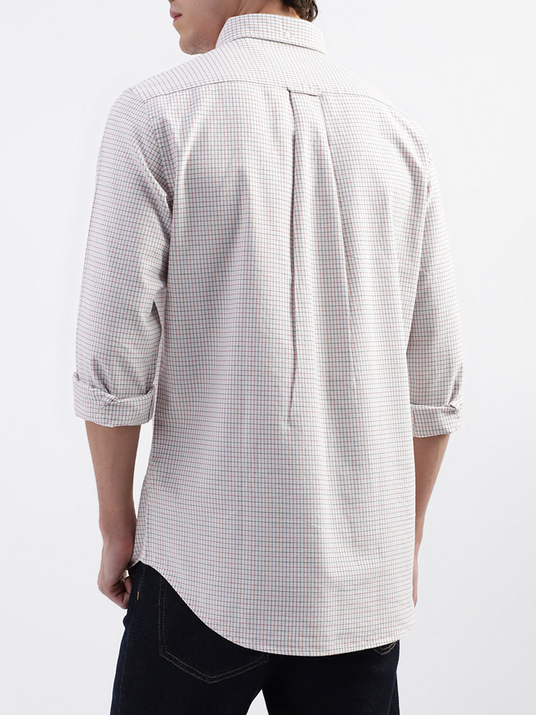 Gant White Checked Regular Fit Shirt