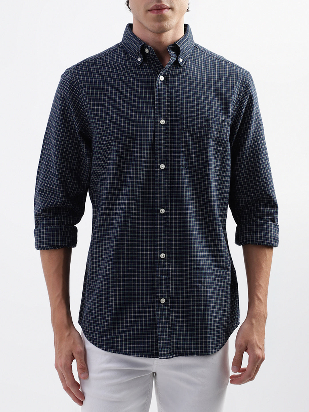 Gant Blue Checked Regular Fit Shirt