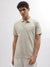 Gant Men Beige Striped Polo Collar Full Sleeves T-Shirt