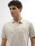 Gant Men Beige Striped Polo Collar Full Sleeves T-Shirt