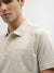 Gant Men Beige Striped Polo Collar Full Sleeves T-Shirt