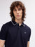 Gant Men Navy Blue Solid Polo Collar Short Sleeves T-shirt