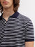 Gant Men Navy Blue Striped Polo Collar Short Sleeves T-shirt