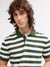 Gant Men Green Striped Polo Collar Short Sleeves T-shirt